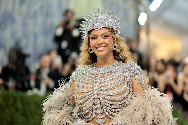 Beyonce menghadiri Met Gala 2026 di Metropolitan Museum of Art, New York, Amerika Serikat, Senin (4/5/2026). Foto: Dimitrios Kambouris/Getty Images/AFP
