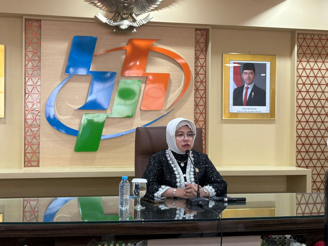 Kepala BPS Amalia Adinggar Widyasanti di Kantor Pusat BPS, Selasa (5/5/2026). Foto: Ave Airiza Gunanto/kumparan