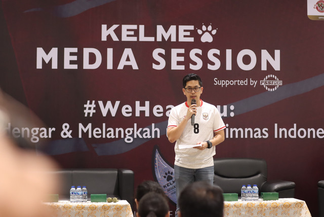 Sesi diskusi Kelme Indonesia dengan awak media di Jakarta, Rabu (6/5/2026). Foto: Dok. PSSI Pers