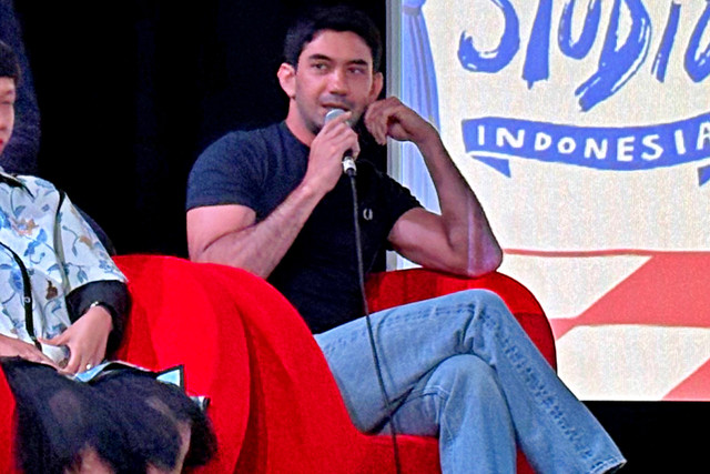 Reza Rahadian saat di Konferensi Pers Next Step Studio di kawasan Menteng, Jakarta Pusat. Foto: Salsha Okta Fairuz/kumparan
