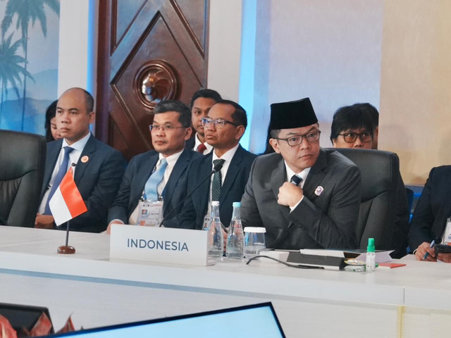Menteri Luar Negeri Sugiono mendorong kerja sama ASEAN yang lebih erat untuk merespons dampak konflik Timur Tengah dan tantangan kawasan pada Pertemuan Menteri Luar Negeri ASEAN (AMM) di Cebu, Filipina (7/5/2026). Foto: Dok. Kemenlu