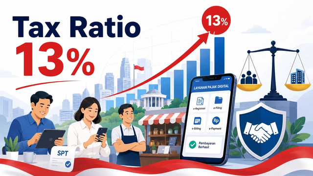Ilustrasi : Tax Ratio 13%. Sumber : Generated AI