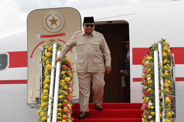 Presiden Indonesia Prabowo Subianto tiba menjelang KTT ASEAN ke-48 dan pertemuan terkait di Cebu, Filipina, Rabu (7/5/2026). Foto: Jacqueline Hernandez pool via REUTERS
