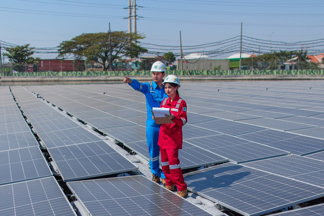 Ilustrasi petugas PLN Indonesia Power di area PLTS. Foto: PLN IP