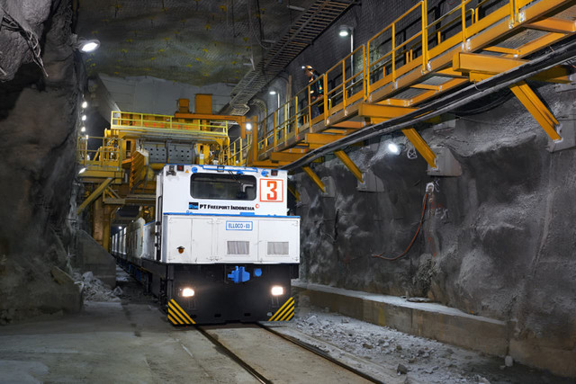 Area tambang bawah tanah Grasberg Block Cave (GBC) PT Freeport Indonesia. Foto: Dok. Freeport Indonesia