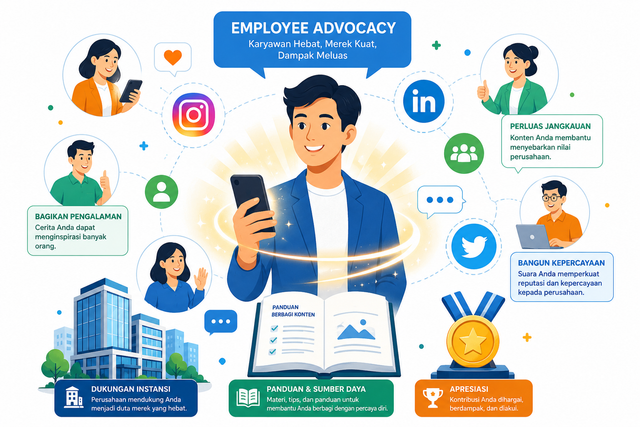 Ilustrasi by ChatGPT: Infografis Manfaat Employee Advocacy pada Institusi/Perusahaan