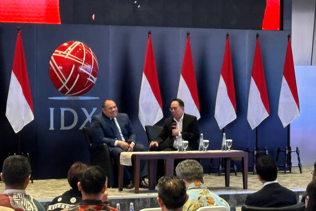 Chief Investment Officer (CIO) Danantara Pandu Sjahrir dalam agenda Investor Relation Forum di Main Hall BEI, Jakarta, Senin (11/5/2026).
 Foto: Argya Maheswara/kumparan