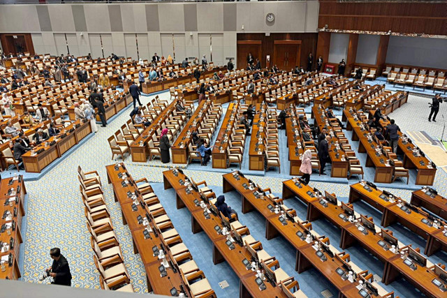 Suasana Rapat Paripurna DPR pembukaan masa sidang V tahun 2025-2026 di Kompleks Parlemen, Senayan, Jakarta, Selasa (12/5/2026). Foto: Nasywa Athifah/kumparan