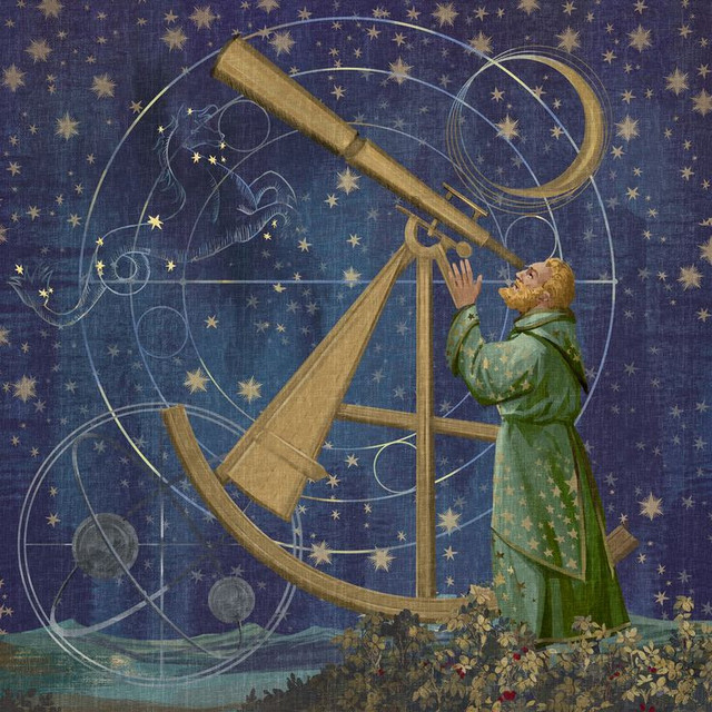 Illustrasi bagaimana seorang Astrofisikawan zaman Renaissans Eropa mengamati benda benda di Alam Semesta (Gambar dibuat oleh Nano Banana AI)