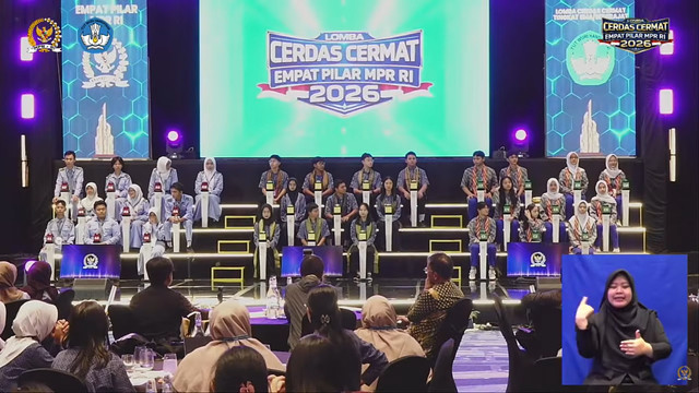 Lomba Cerdas Cermat Empat Pilar yang diadakan MPR di Kalimantan Barat, Sabtu (9/5/2026). Foto: Youtube/MPRGOID