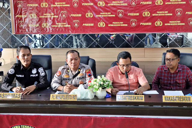 Konferensi pers di Polresta Pati, Kabupaten Pati, Jawa Tengah. Foto: Dok. Polresta Pati
