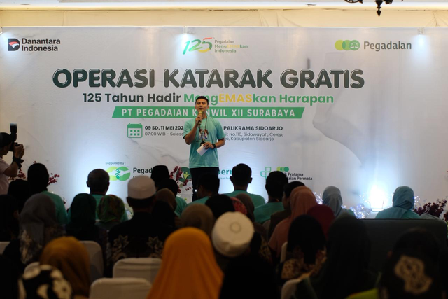 Pegadaian Kantor Wilayah XII Surabaya gelar Operasi Katarak Gratis Tahun 2026 pada 9–11 Mei 2026 di Langen Palikrama, Sidoarjo. Foto: Dok. Pegadaian
