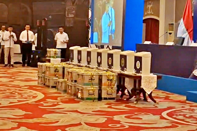 Konferensi Pers Pemusnahan Rupiah Palsu Hasil Klarifikasi Bank Indonesia, Rabu (13/5/2026). Foto: Aditia Noviansyah/kumparan