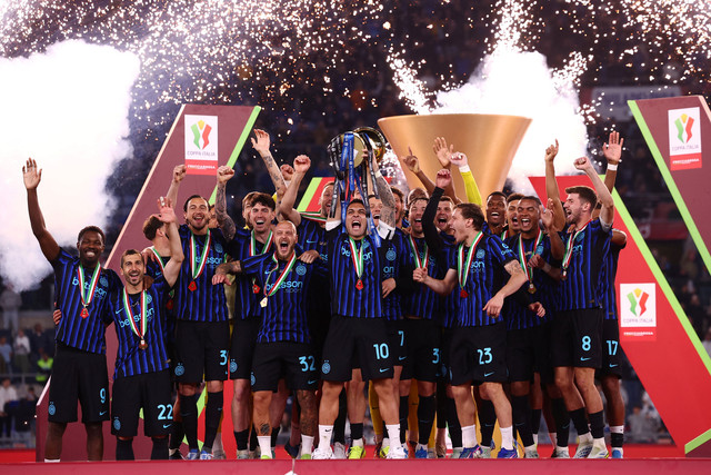 Inter Milan juara Coppa Italia 2025/26. Foto: REUTERS/Guglielmo Mangiapane