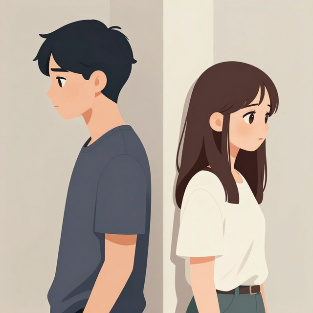 Ilustrasi mixed signal dalam hubungan anak muda.