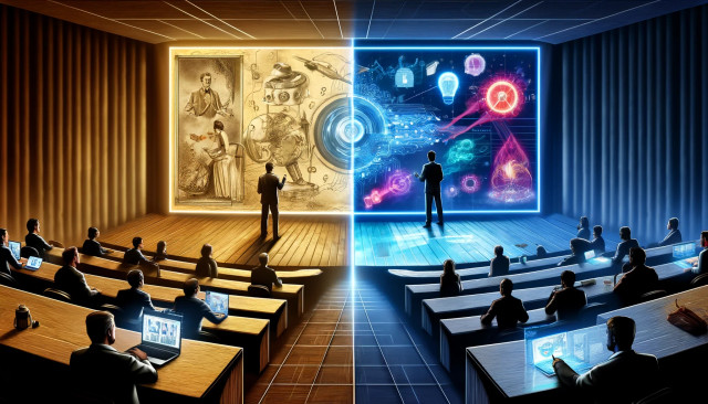 Ilustrasi presentasi mahasiswa. Foto: Unite AI