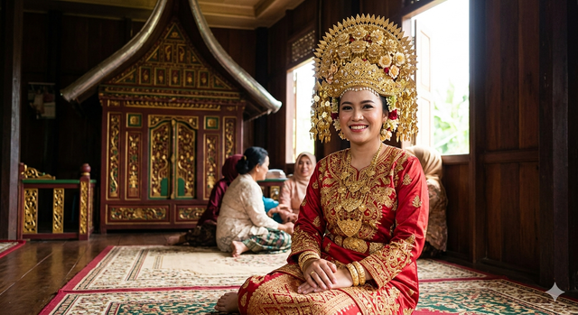 Ilustrasi perempuan Minang. Foto: Gemini AI