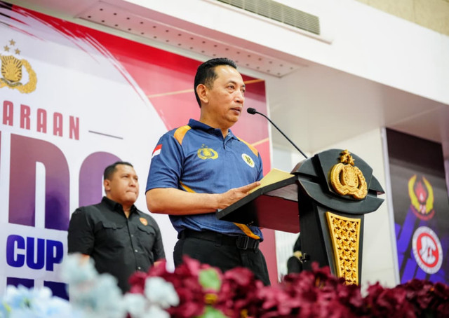 Kapolri Jenderal Listyo Sigit Prabowo saat pembukaan Judo Kapolri Cup 2026 di Gor Segiri, Kota Samarinda, Kalimantan Timur. Foto: Dok. Polri