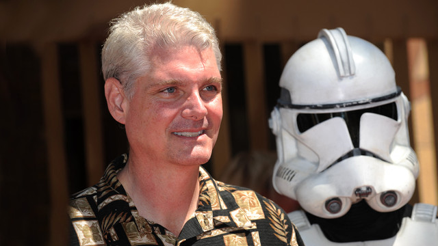 Aktor Tom Kane, pengisi suara Yoda, di pemutaran perdana "Star Wars The Clone Wars" di AS di Hollywood, California pada 10 Agustus 2008. Foto: AFP PHOTO / Robyn Beck
