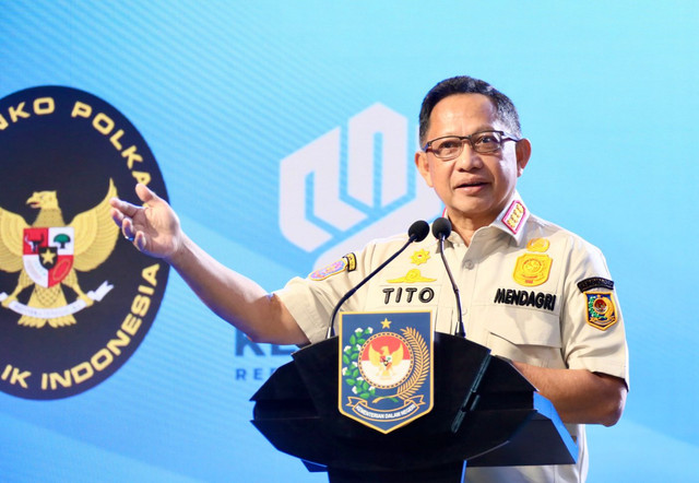 Mendagri Tito Karnavian menghadiri pengarahan pada Rapat Koordinasi Forkopimda se-Maluku dan Nusa Tenggara di Lombok Barat, Nusa Tenggara Barat (NTB), Selasa (19/5/2026). Foto: Kemendagri RI