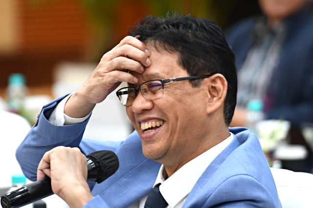 Menteri Keuangan Purbaya Yudhi Sadewa memberikan keterangan saat konferensi pers APBN KiTa edisi Mei 2026 di Jakarta, Selasa (19/5/2026). Foto: M Risyal Hidayat/ANTARA FOTO