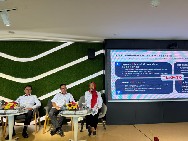 Direktur Utama PT Telkom Indonesia Dian Siswarini dalam Media update Telkom Indonesia di Gedung Telkom, Jakarta, Rabu (20/5/2026). Foto: kumparan/Ikhwanul Habibi
