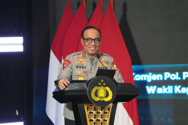 Wakapolri Komjen Pol Dedi Prasetyo saat Rakernis Densus 88. Foto: Polri
