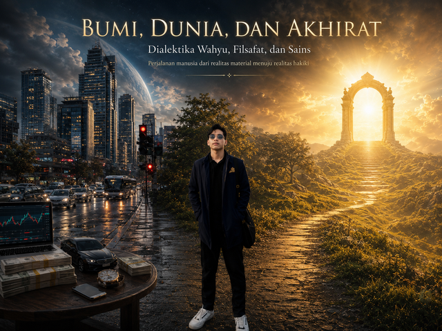 Ilustrasi Dialektika Wahyu, Filsafat, dan Sains (Sumber Foto: Visual konseptual penulis)