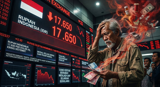 Ilustrasi Pelemahan Mata Uang Rupiah. Foto: Generated by AI