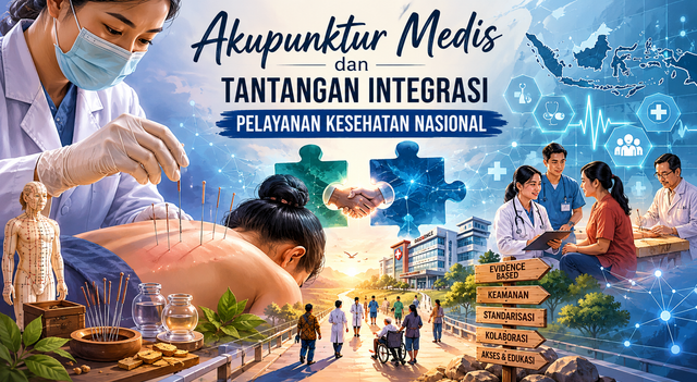 Ilustrasi Akupunktur Medis dan Tantangan Integrasi Pelayanan Kesehatan Nasional (Sumber Gambar: ChatGPT AI)