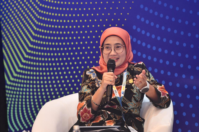 Direktur SPPU Pertamina, Emma Sri Martini, menjadi narasumber saat sesi Students Meet The Global Executive saat acara 50th IPA Convex yang diselenggarakan di ICE BSD, Tangerang, Banten pada Rabu (20/5/2026). Foto: Dok. Pertamina