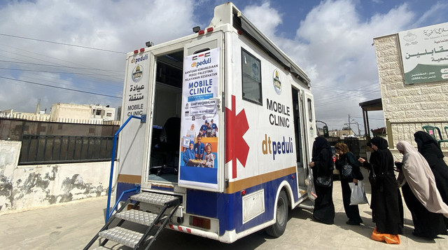 Mobile Clinic DT Peduli standby di Kamp Mazar Zanubi, Yordania (Sumber : DT Peduli)