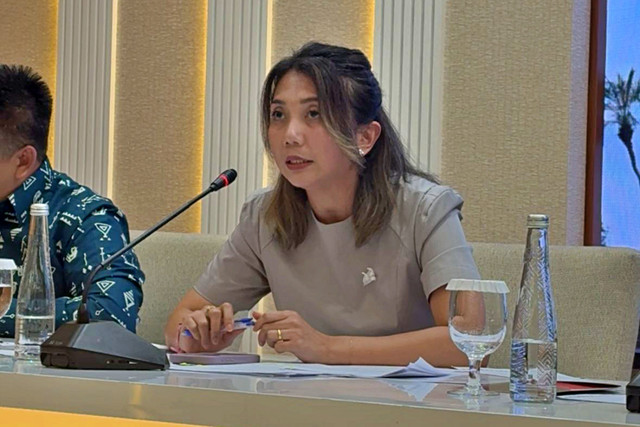 Juru Bicara Kementerian Luar Negeri RI, Yvonne Mewengkang, saat memberikan keterangan pers di Kemlu RI, Jakarta, Kamis (21/5/2026). Foto: Jeni Ritanti/kumparan