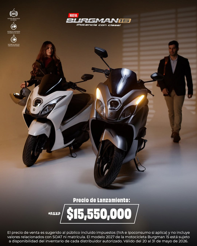 Motor skutik Suzuki Burgman 15 meluncur di Kolombia. Foto: Dok. Suzuki