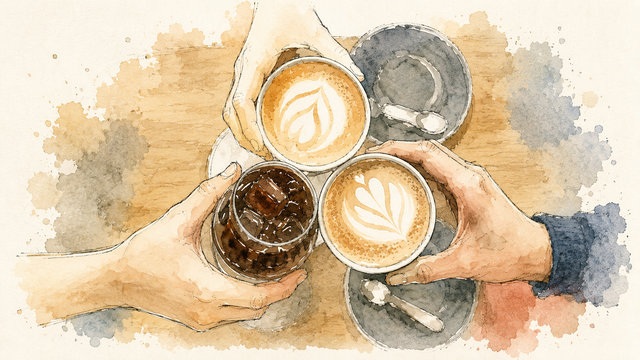 Ilustrasi ketergantungan kafein generasi muda anak muda minum kopi.Photo by GPT AI