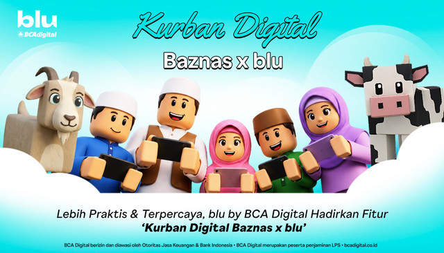 blu by BCA Digital bekerja sama dengan Baznas menghadirkan fitur Kurban Digital Baznas x blu. Foto: dok. blu by BCA Digital.