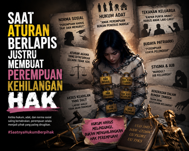 Ilustrasi perempuan kehilangan hak. Foto: Dok. ChatGPT 