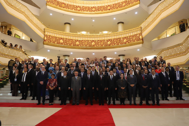 Wakil Menteri Luar Negeri Arrmanatha Nasir hadir pada the 4th High-Level International Conference on the International Decade for Action "Water for Sustainable Development" 2018-2028 (Dushanbe Water Conference 2026-DWC2026) di Dushanbe, Tajikistan. Foto: Dok. Kemlu RI
