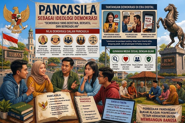Ilustrasi demokrasi Pancasila di era digital. Foto: Gemini AI