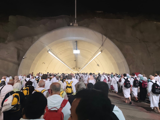 Jalur Jamarat, rute khusus pejalan kaki di kawasan Mina, Arab Saudi, Kamis (28/5). Foto: Muhammad Lutfan Darmawan/kumparan