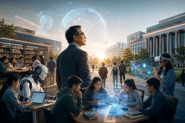 Ilustrasi Pemimpin Universitas di Era Digital. Foto: Generated by AI
