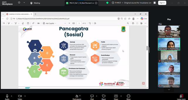 Pembelajaran ZOOM Peserta PKA Karawang 29 Mei 2026 (Sumber: Dok. Pribadi)