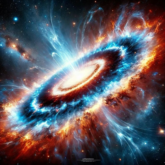 Illustrasi Artistik Plasma Astrofisika Dalam Ekspansi Alam Semesta (Gambar dibuat oleh Nano Banana AI) 