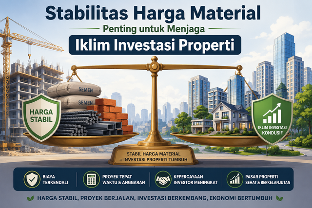 Ilustrasi Stabilitas Harga Material Penting untuk Menjaga Iklim Investasi Properti (Sumber Gambar: ChatGPT AI)