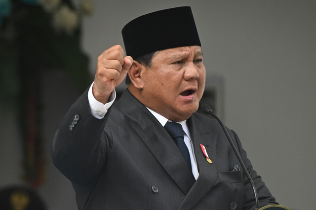 Presiden Prabowo Subianto menyampaikan pidatonya saat upacara peringatan Hari Lahir Pancasila di Lapangan Gedung Pancasila, kompleks Kementerian Luar Negeri, Jakarta, Senin (1/6/2026). Foto: Bayu Pratama S/ANTARA FOTO