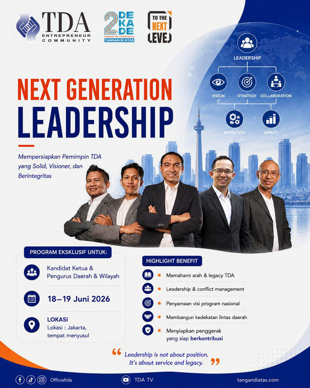 TDA Perkuat Regenerasi Organisasi Lewat Next Generation Leadership Bootcamp 2026