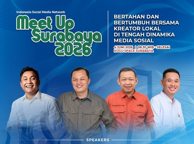 Pengamat media AWS, Jokhanan Kristiono, Founder ISMN Arif Budianto, CEO beritajatim.com Dwi Eko Lokononto dan Co-Founder Info Gresik Muhammad Irwan