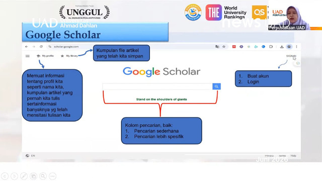 Perpustakaan Universitas Ahmad Dahlan (UAD) adakan pelatihan literasi database online untuk dukung riset mahasiswa (Foto. Septia)