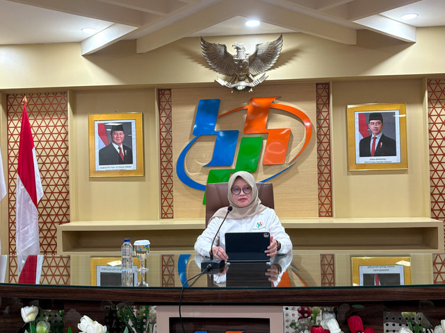Deputi Bidang Statistik Distribusi dan Jasa BPS Pudji Ismartini di Kantor Pusat BPS, Selasa (2/6/2026). Foto: Ave Airiza Gunanto/kumparan