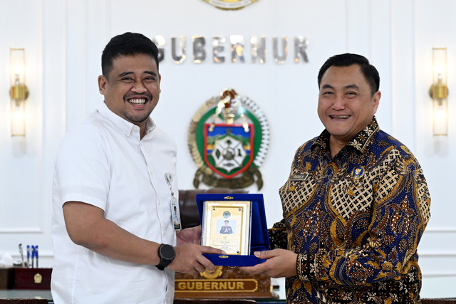 Gubernur Sumatera Utara, Bobby Nasution saat menerima audiensi Kepala BNNP Sumut Brigjen Pol Tatar Nugroho beserta jajaran di Kantor Gubernur Sumut, Selasa (2/6/2026). Foto: Dok. Diskominfo Sumut